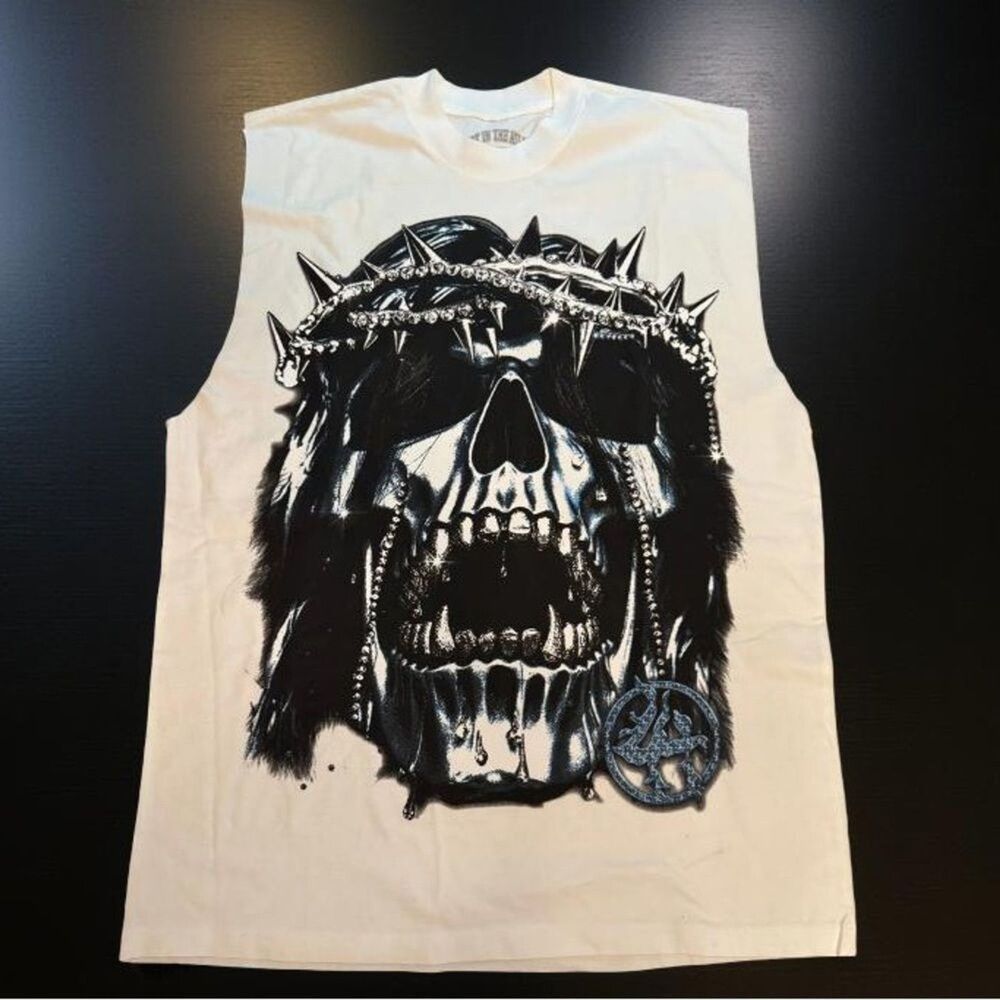 Title: Lost in the Hills Jesus Crown Muscle Tank Men’s Large White Graphic NWT